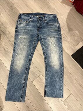 True Religion Classic Men's Distressed Blue Jeans